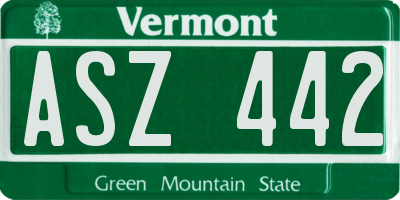 VT license plate ASZ442