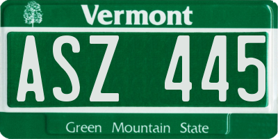 VT license plate ASZ445