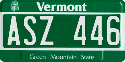 VT license plate ASZ446