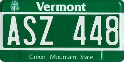 VT license plate ASZ448
