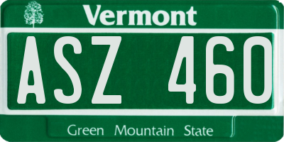 VT license plate ASZ460