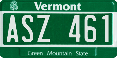 VT license plate ASZ461