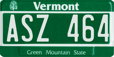 VT license plate ASZ464