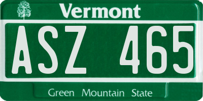 VT license plate ASZ465