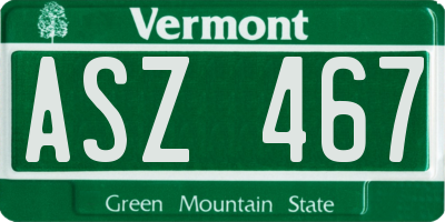 VT license plate ASZ467