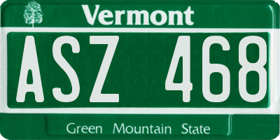 VT license plate ASZ468
