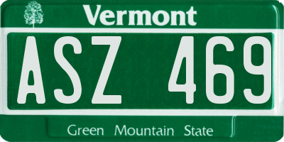 VT license plate ASZ469