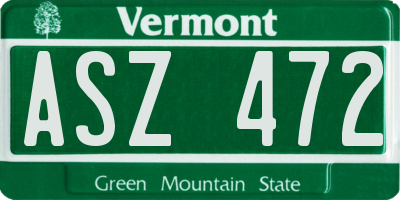 VT license plate ASZ472