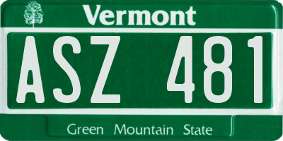 VT license plate ASZ481