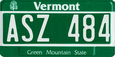 VT license plate ASZ484