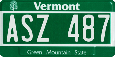 VT license plate ASZ487