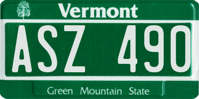 VT license plate ASZ490