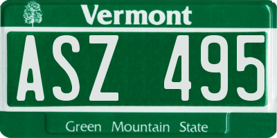 VT license plate ASZ495