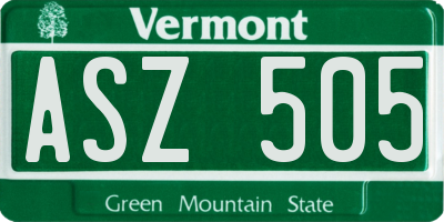 VT license plate ASZ505