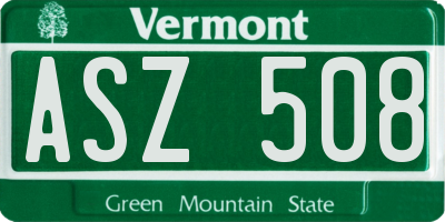 VT license plate ASZ508
