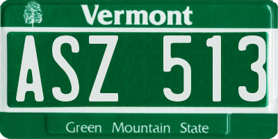 VT license plate ASZ513
