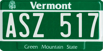 VT license plate ASZ517