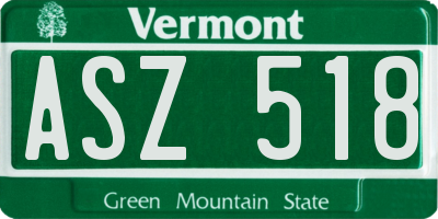 VT license plate ASZ518
