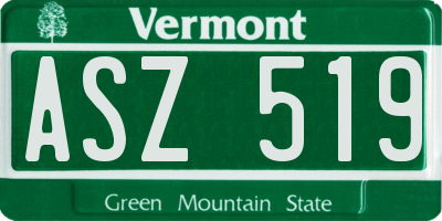 VT license plate ASZ519
