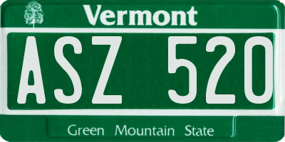 VT license plate ASZ520