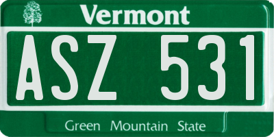 VT license plate ASZ531