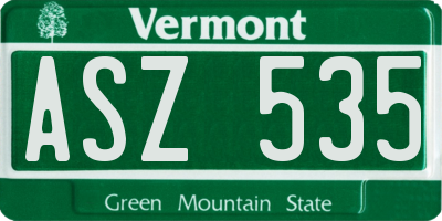 VT license plate ASZ535