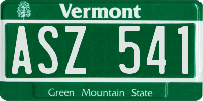 VT license plate ASZ541