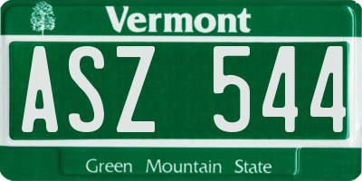 VT license plate ASZ544