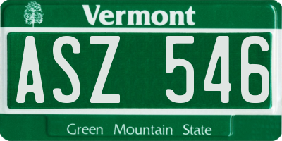 VT license plate ASZ546