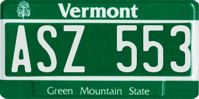 VT license plate ASZ553