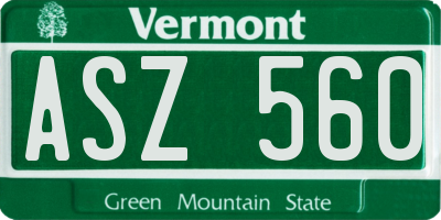VT license plate ASZ560