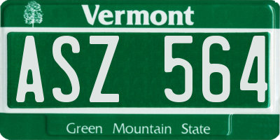 VT license plate ASZ564
