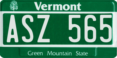 VT license plate ASZ565