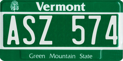 VT license plate ASZ574