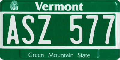 VT license plate ASZ577