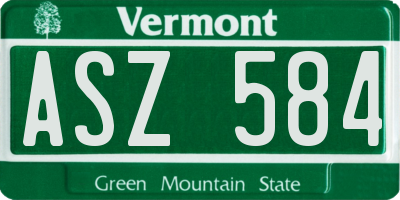 VT license plate ASZ584