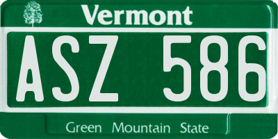 VT license plate ASZ586
