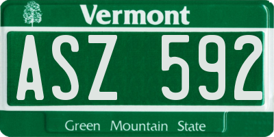 VT license plate ASZ592