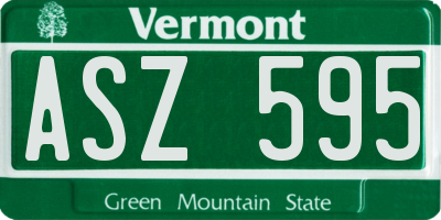 VT license plate ASZ595