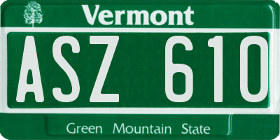 VT license plate ASZ610