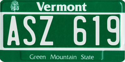 VT license plate ASZ619