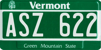 VT license plate ASZ622