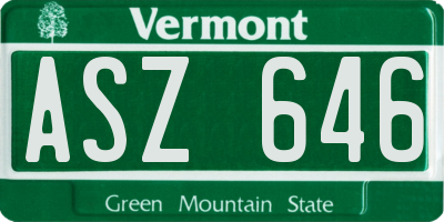 VT license plate ASZ646
