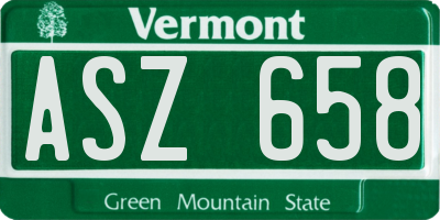 VT license plate ASZ658