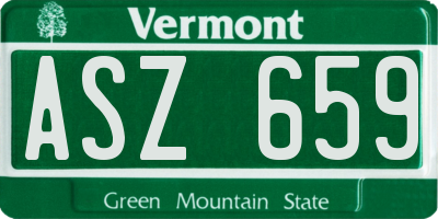 VT license plate ASZ659