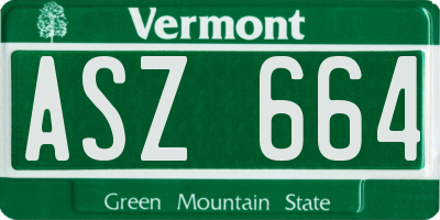 VT license plate ASZ664
