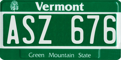 VT license plate ASZ676