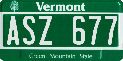 VT license plate ASZ677
