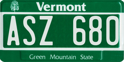 VT license plate ASZ680
