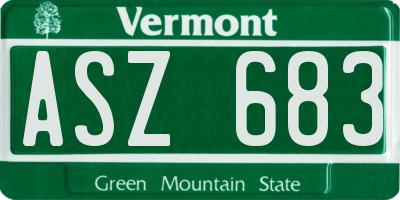 VT license plate ASZ683